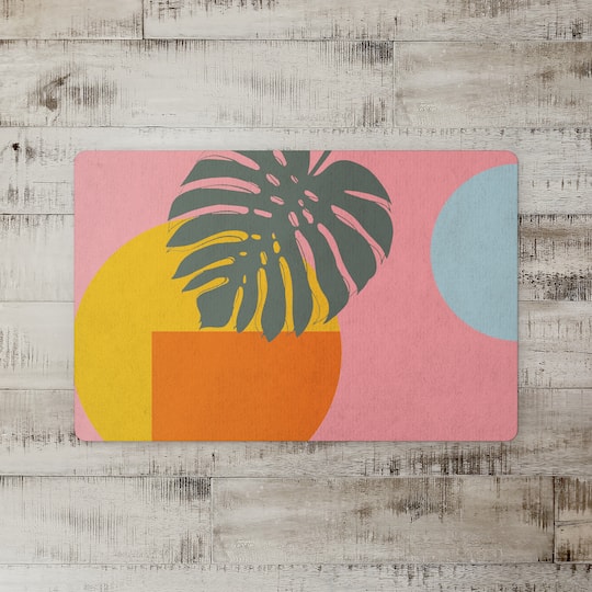 Abstract Leaf And Sun 27" x 18" Floor Mat